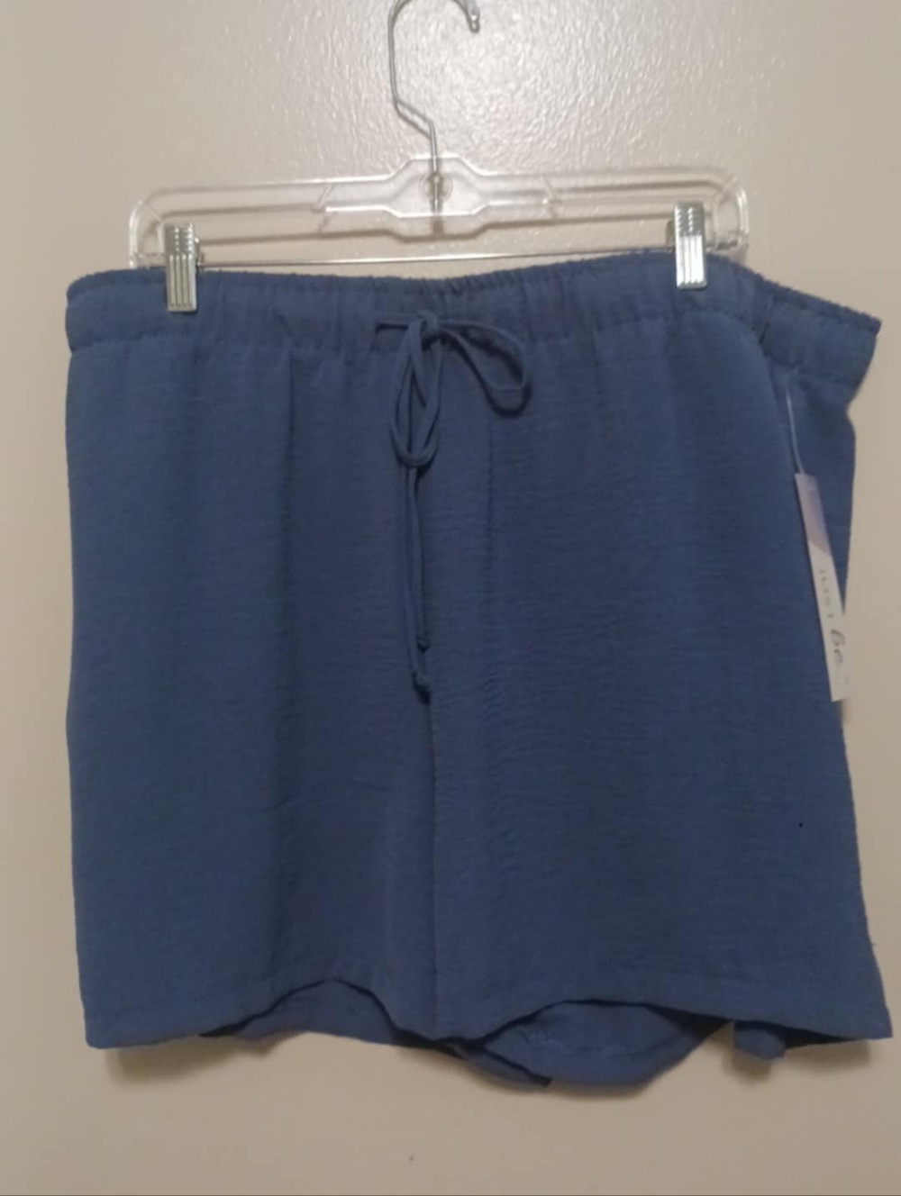 just be Womens  Blue Drawstring Elastic-Waist Athletic Shorts 2x A-27